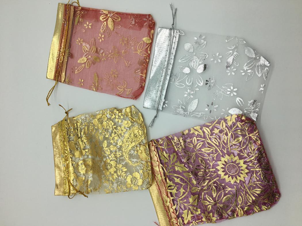 Indian Style Traditional Organza Return Gift Bags (Pack of 10 pcs